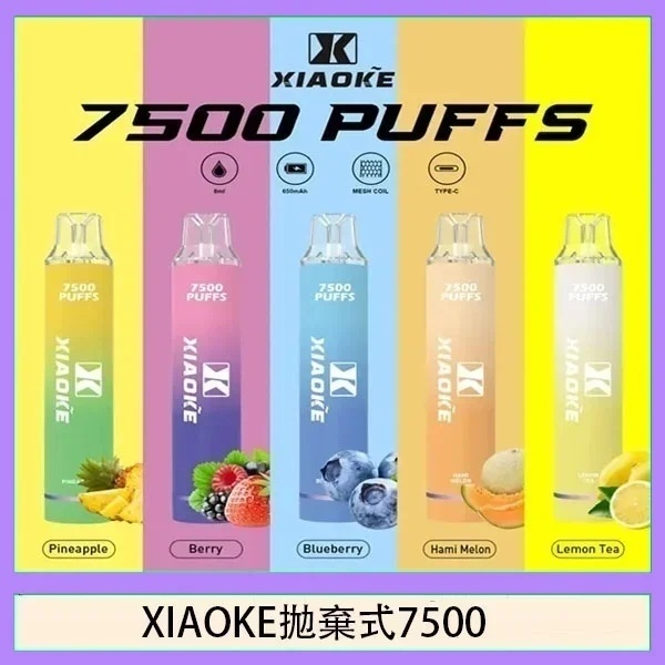 XIAOKE 梟客拋棄式電子煙7500口｜一次性可充電・發光設計・現貨 新日期 